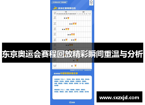 东京奥运会赛程回放精彩瞬间重温与分析